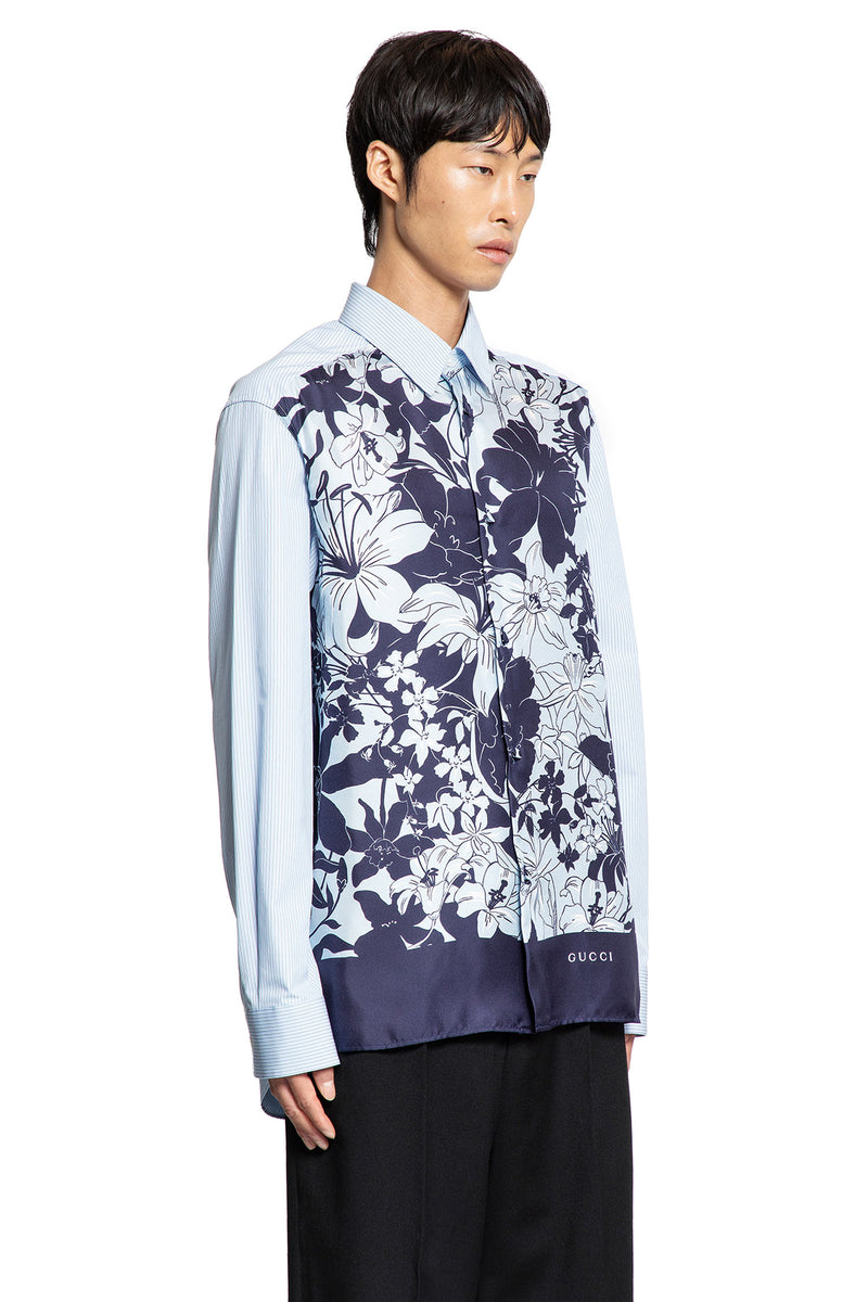 Floral and Pinstripe Shirt - Antonioli.eu
