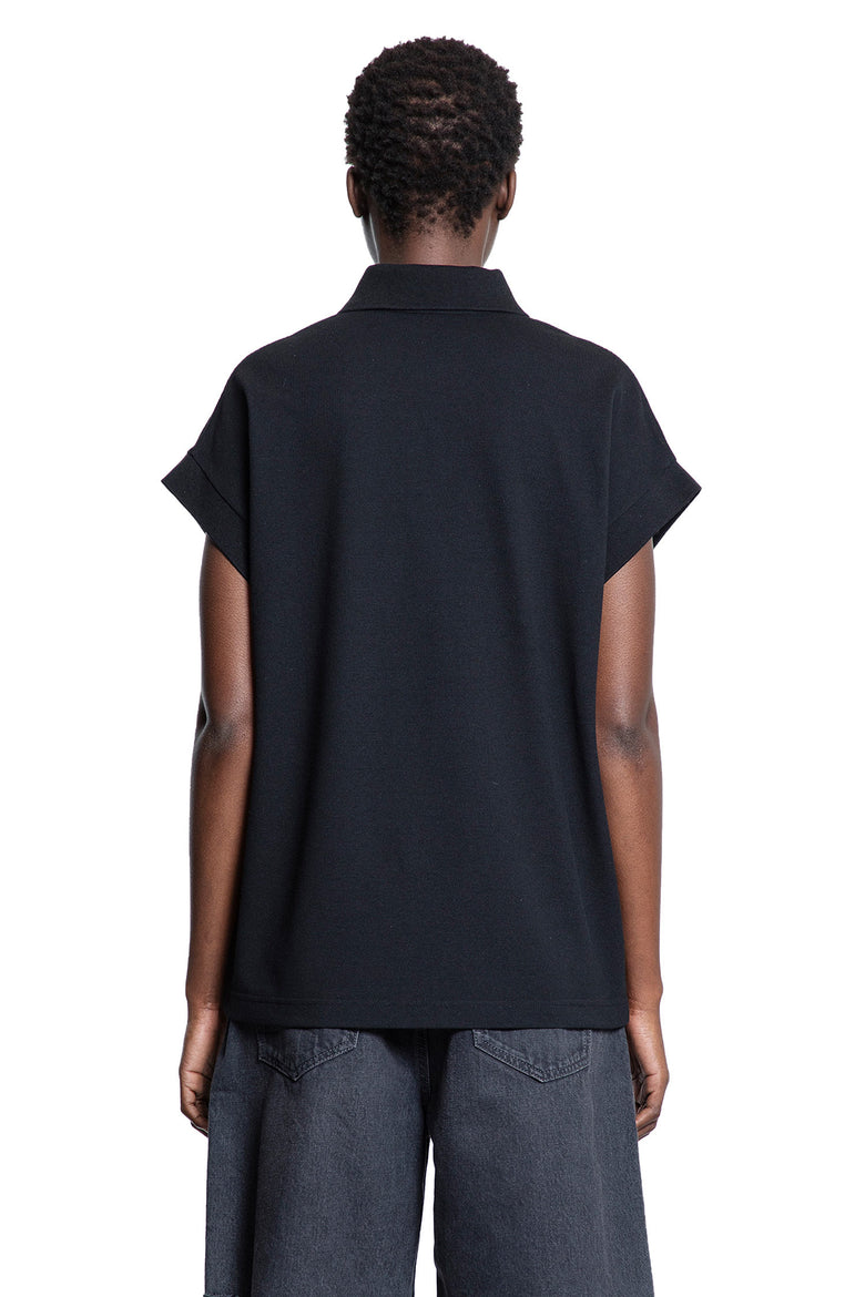 SAINT LAURENT WOMAN BLACK T-SHIRTS & TANK TOPS