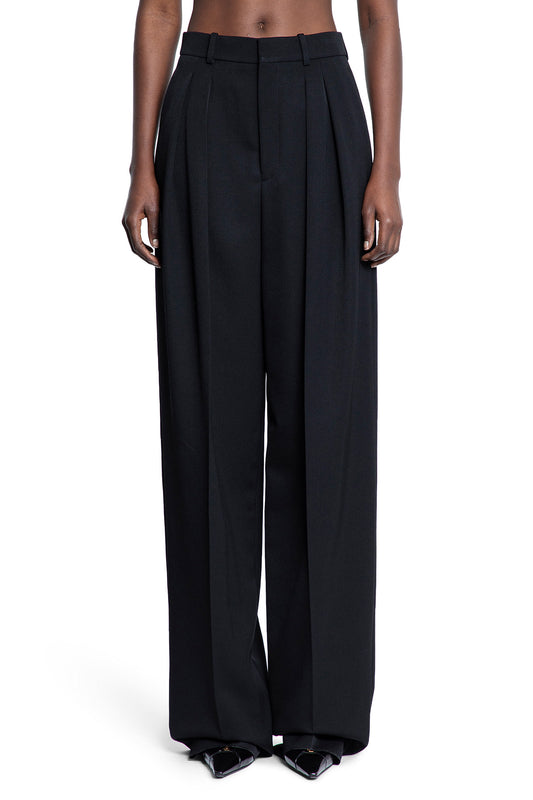 SAINT LAURENT WOMAN BLACK TROUSERS