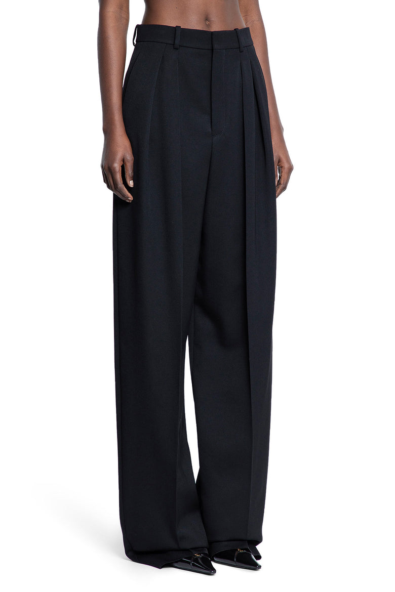 SAINT LAURENT WOMAN BLACK TROUSERS