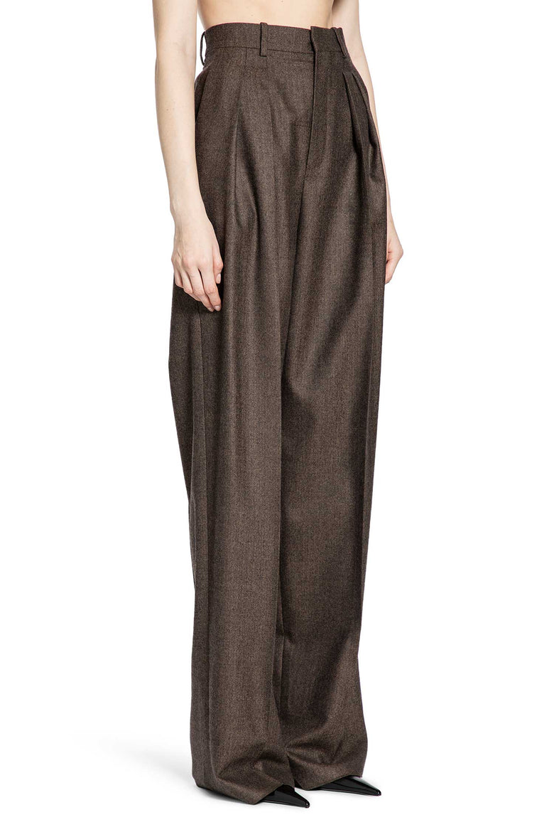 Wide Leg Pants in Herringbone Wool