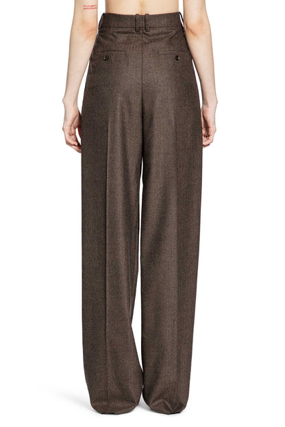 Wide Leg Pants in Herringbone Wool