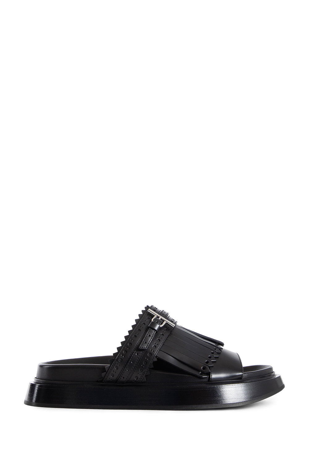 ALEXANDER MCQUEEN WOMAN BLACK SANDALS & SLIDES