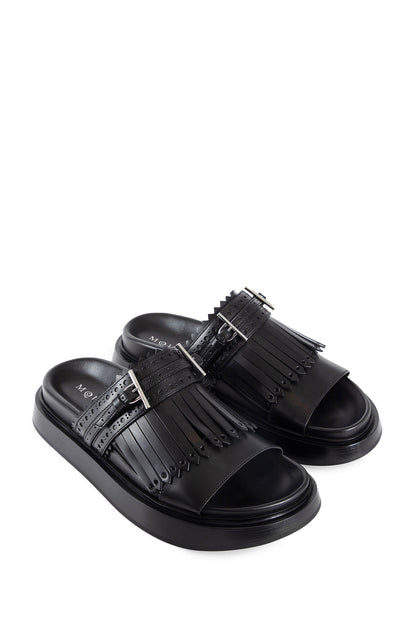 ALEXANDER MCQUEEN WOMAN BLACK SANDALS & SLIDES