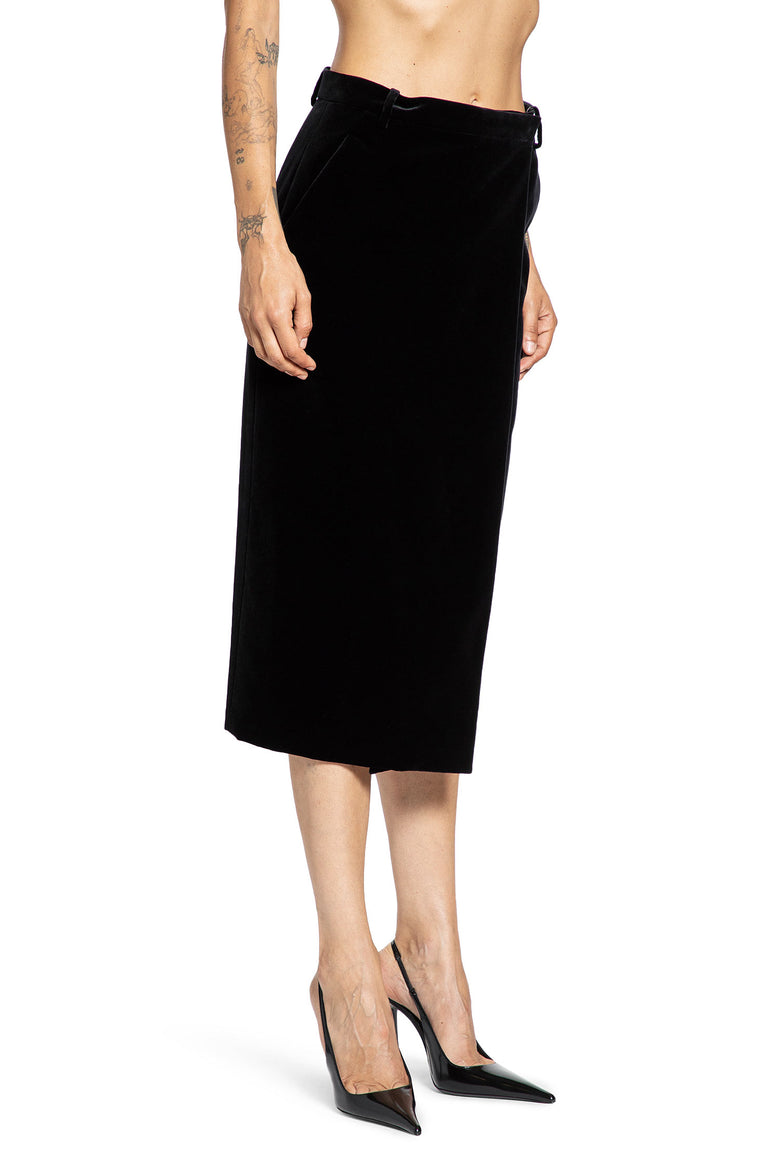 Midi Wrap Skirt in Cotton Velvet