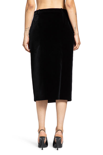 Midi Wrap Skirt in Cotton Velvet
