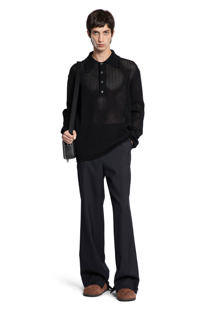 Crochet Knit Polo Shirt