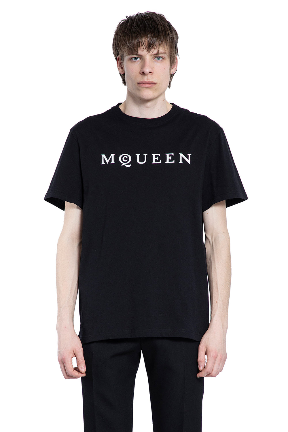 ALEXANDER MCQUEEN MAN BLACK T-SHIRTS & TANK TOPS