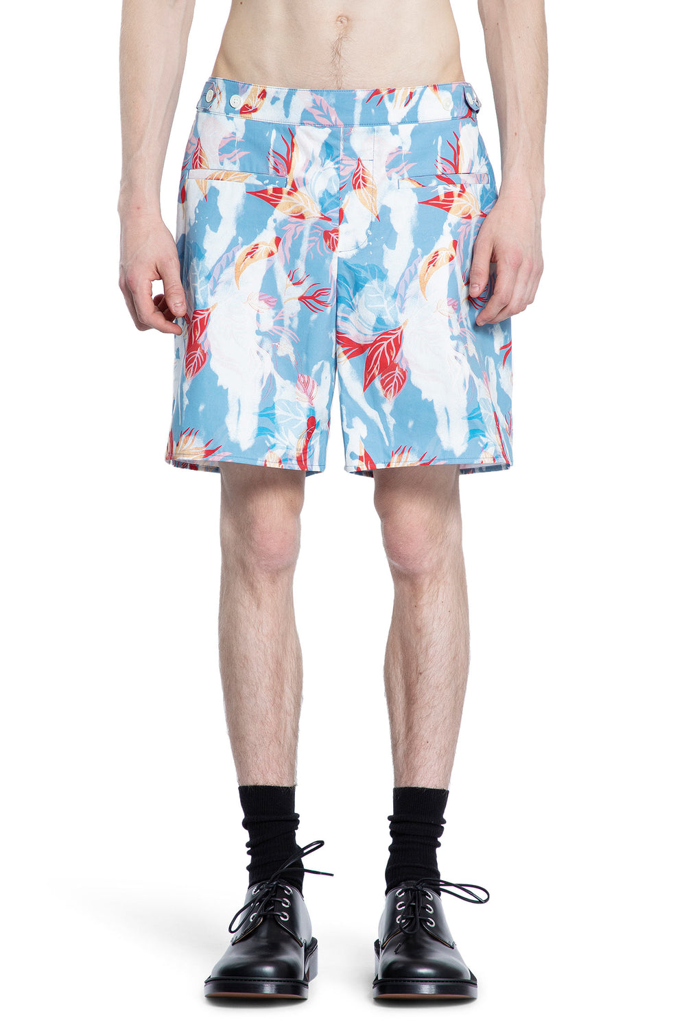 ALEXANDER MCQUEEN MAN BLUE SHORTS & SKIRTS