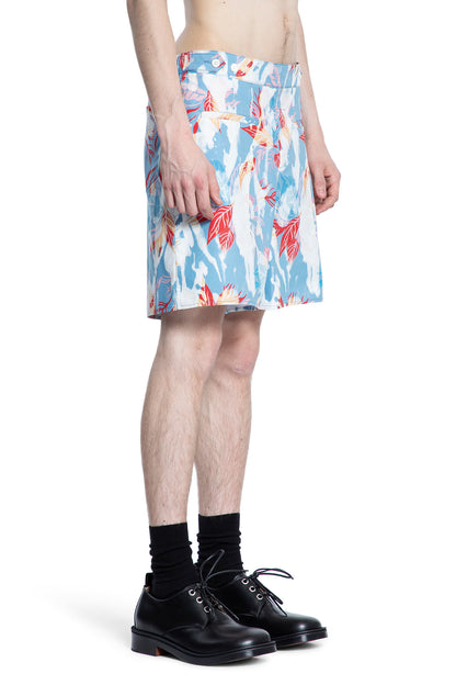 ALEXANDER MCQUEEN MAN BLUE SHORTS & SKIRTS