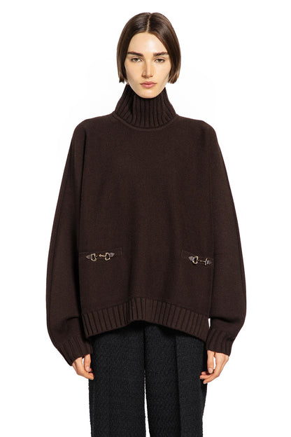 GUCCI WOMAN BROWN KNITWEAR