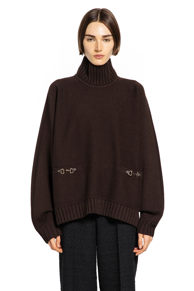 GUCCI WOMAN BROWN KNITWEAR