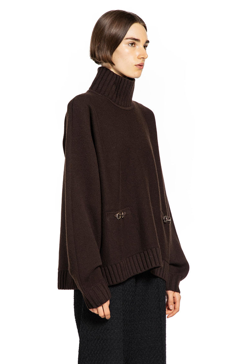 GUCCI WOMAN BROWN KNITWEAR