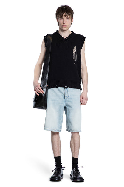 ALEXANDER MCQUEEN MAN BLUE SHORTS & SKIRTS