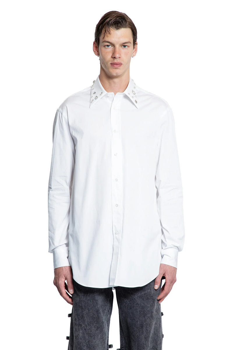 Crystal Embroidery Cotton Poplin Shirt - Antonioli.eu
