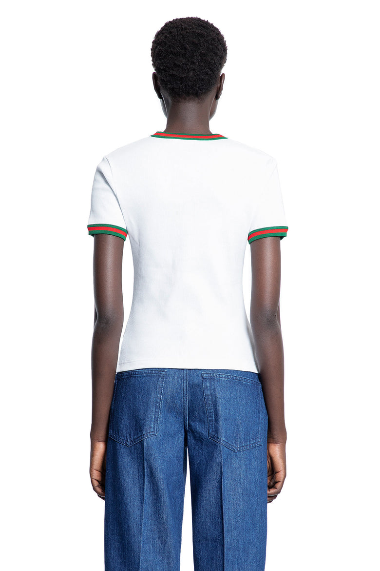 GUCCI WOMAN WHITE T-SHIRTS & TANK TOPS