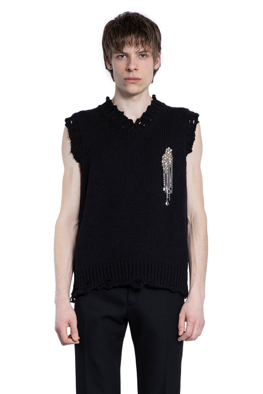 ALEXANDER MCQUEEN MAN BLACK VESTS