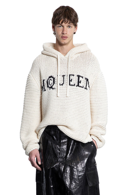 ALEXANDER MCQUEEN MAN OFF-WHITE KNITWEAR