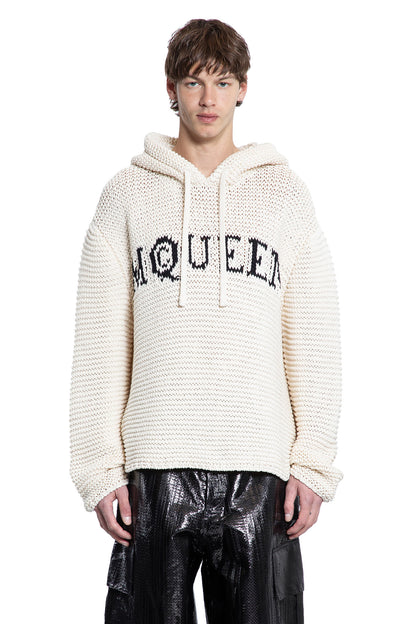 ALEXANDER MCQUEEN MAN OFF-WHITE KNITWEAR