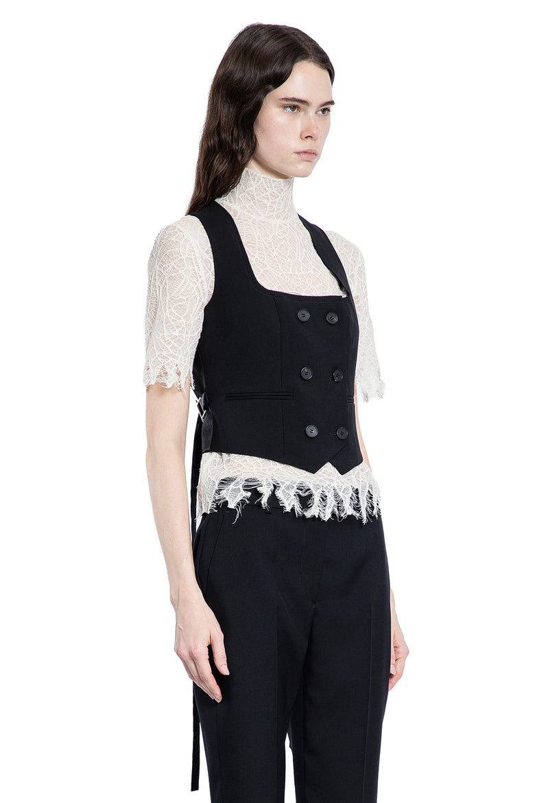 ALEXANDER MCQUEEN WOMAN BLACK VESTS