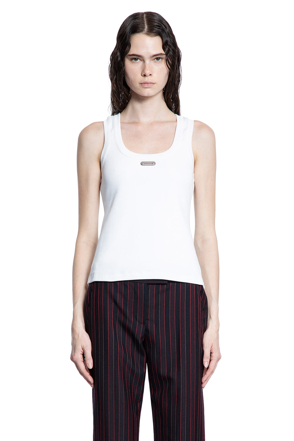 ALEXANDER MCQUEEN WOMAN WHITE T-SHIRTS & TANK TOPS