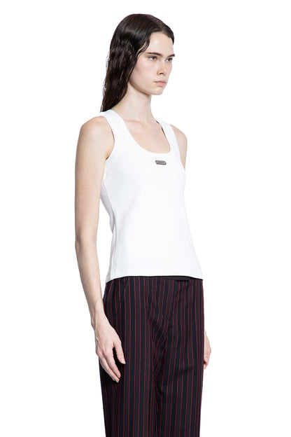 ALEXANDER MCQUEEN WOMAN WHITE T-SHIRTS & TANK TOPS