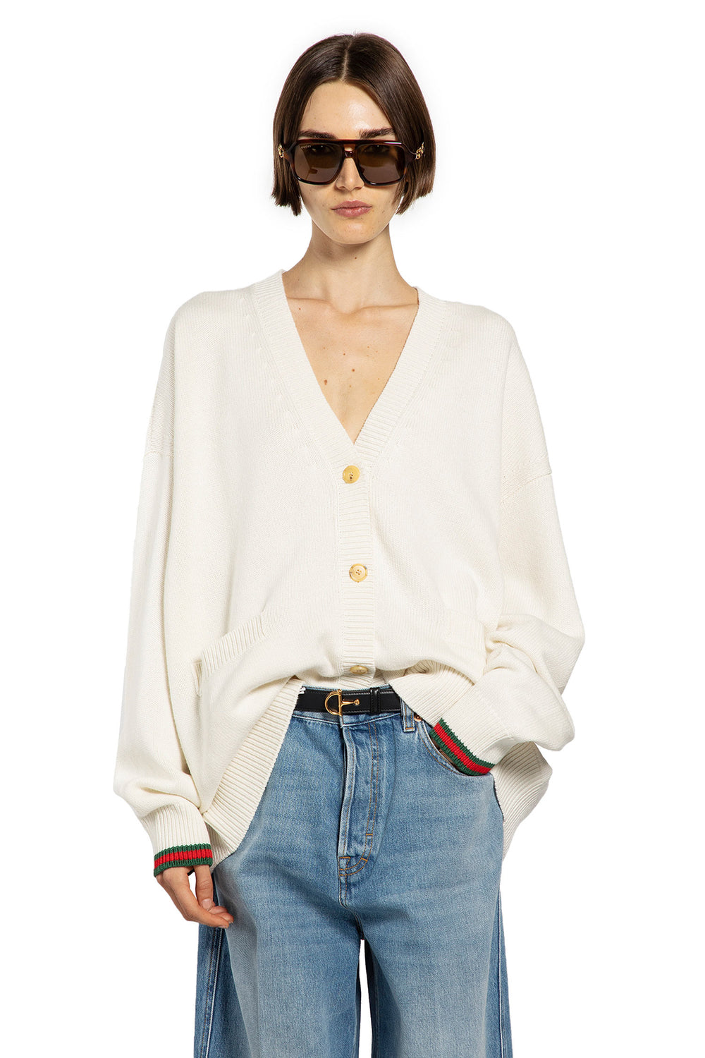 GUCCI Wool Cashmere V-Neck Cardigan woman