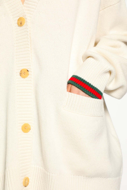 Wool Cashmere V-Neck Cardigan