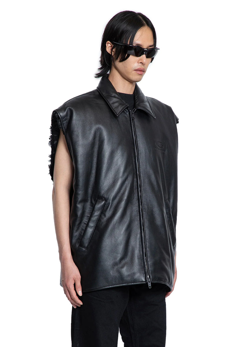 Sleeveless Bomber in supersoft leather - Antonioli.eu
