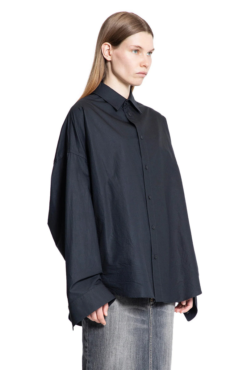 Lace-Up Shirt in Regenartive Cotton Poplin - Antonioli.eu