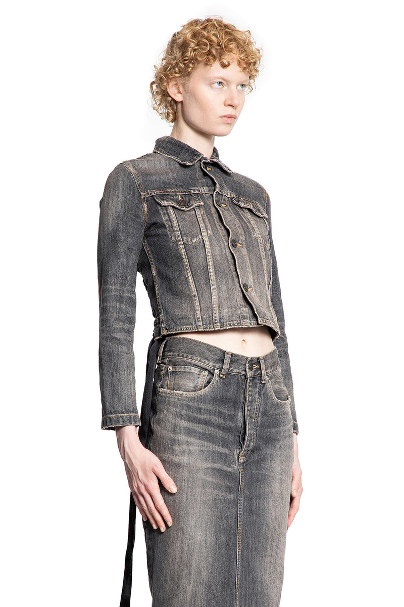 Lace-Up Jacket in Denim - Antonioli.eu
