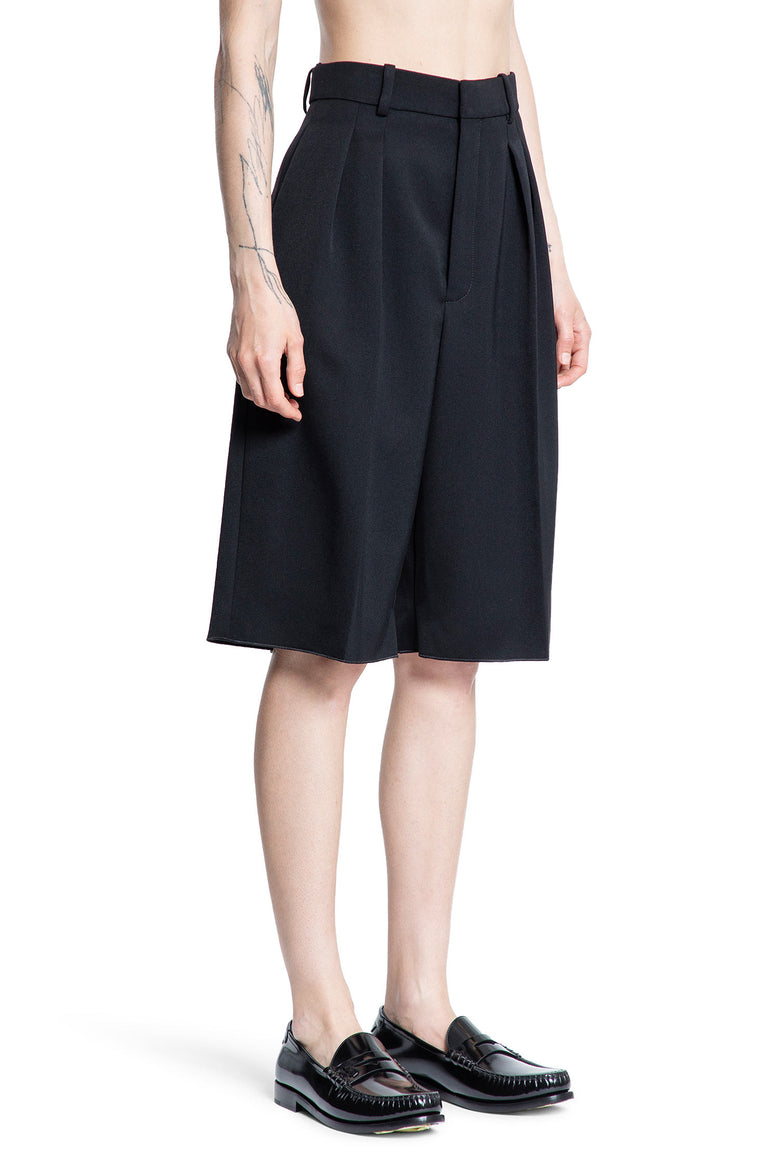 SAINT LAURENT WOMAN BLACK SHORTS