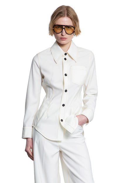 BOTTEGA VENETA WOMAN OFF-WHITE SHIRTS