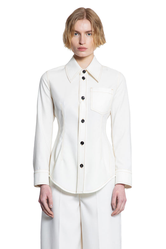 BOTTEGA VENETA WOMAN OFF-WHITE SHIRTS