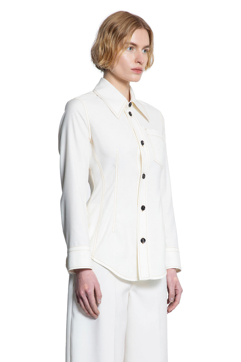 BOTTEGA VENETA WOMAN OFF-WHITE SHIRTS