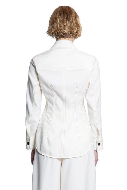 BOTTEGA VENETA WOMAN OFF-WHITE SHIRTS