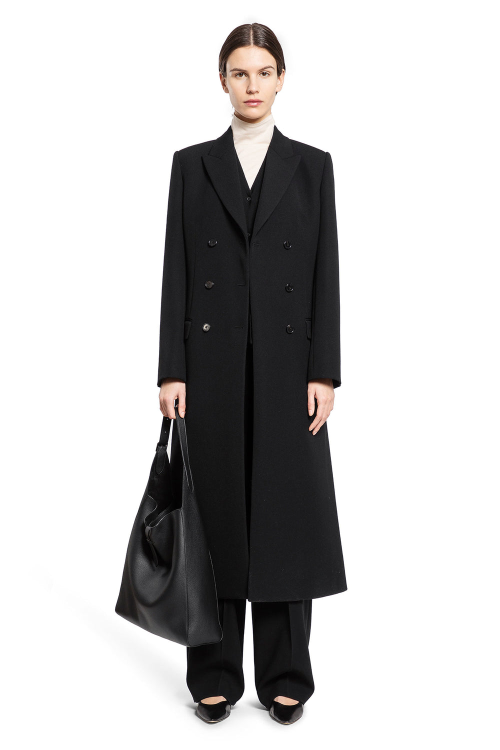 THE ROW WOMAN BLACK COATS