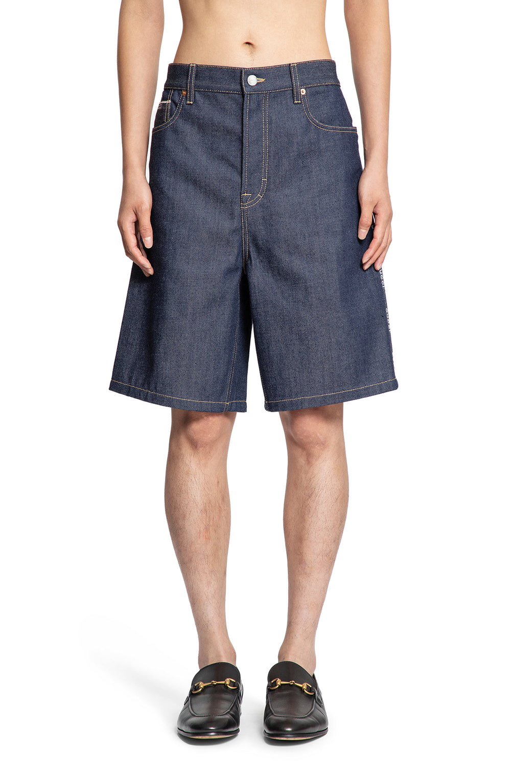 Shorts en denim selvedge en coton 