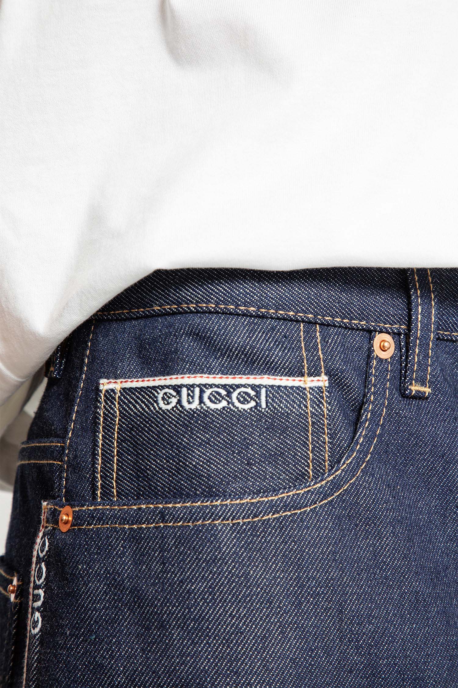 Shorts en denim selvedge en coton 