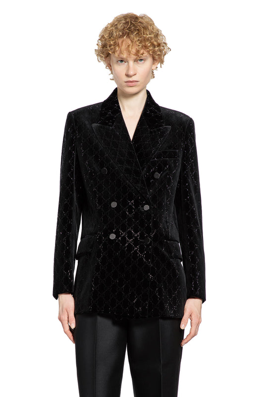 GG Velvet Double-Breasted Blazer