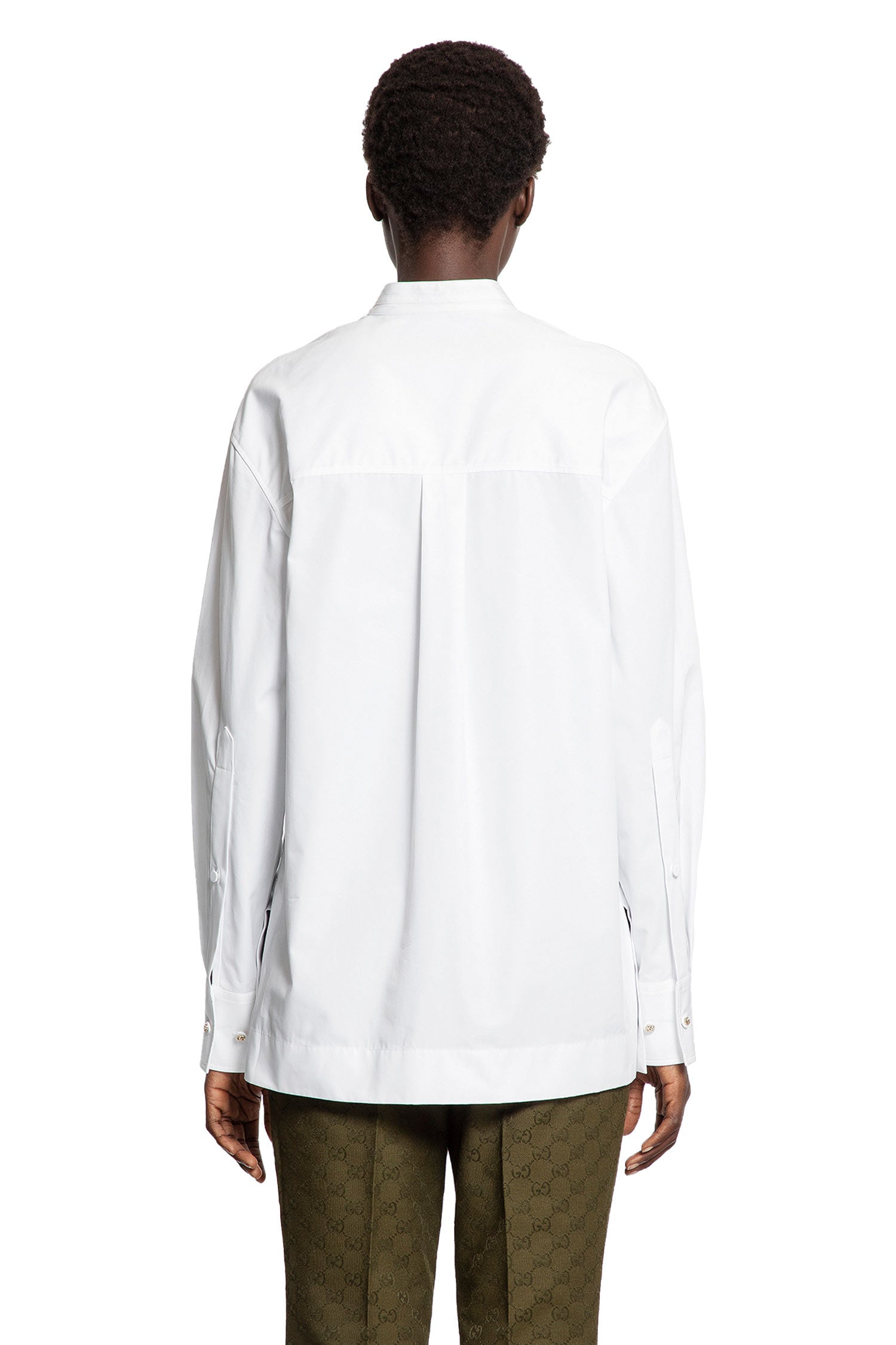 Half-Button Shirt in Heavy Cotton Poplin