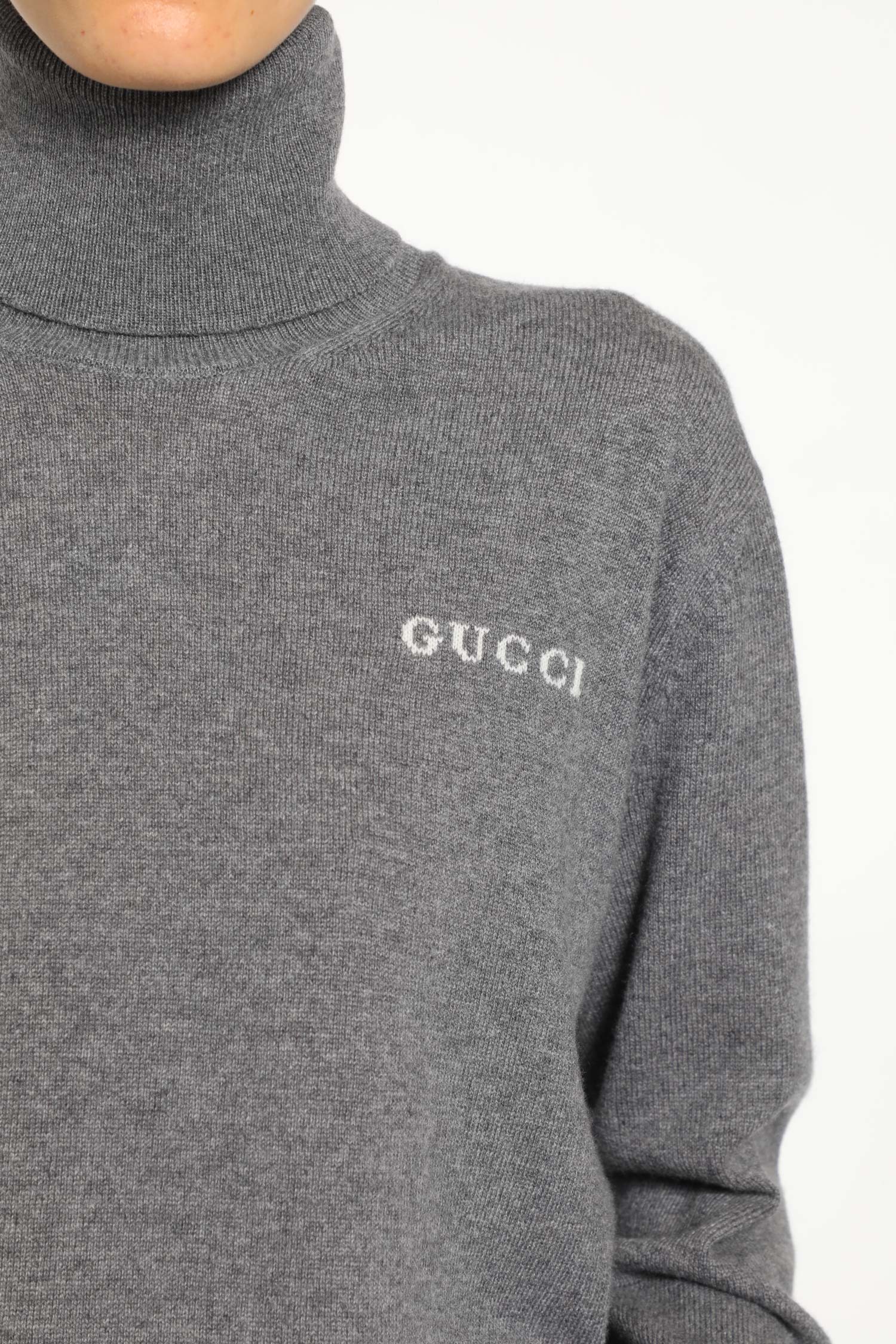 Cashmere Logo Turtleneck Sweater