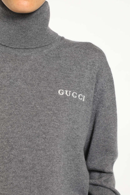 Cashmere Logo Turtleneck Sweater