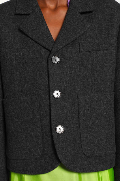 Cropped Wool Blazer