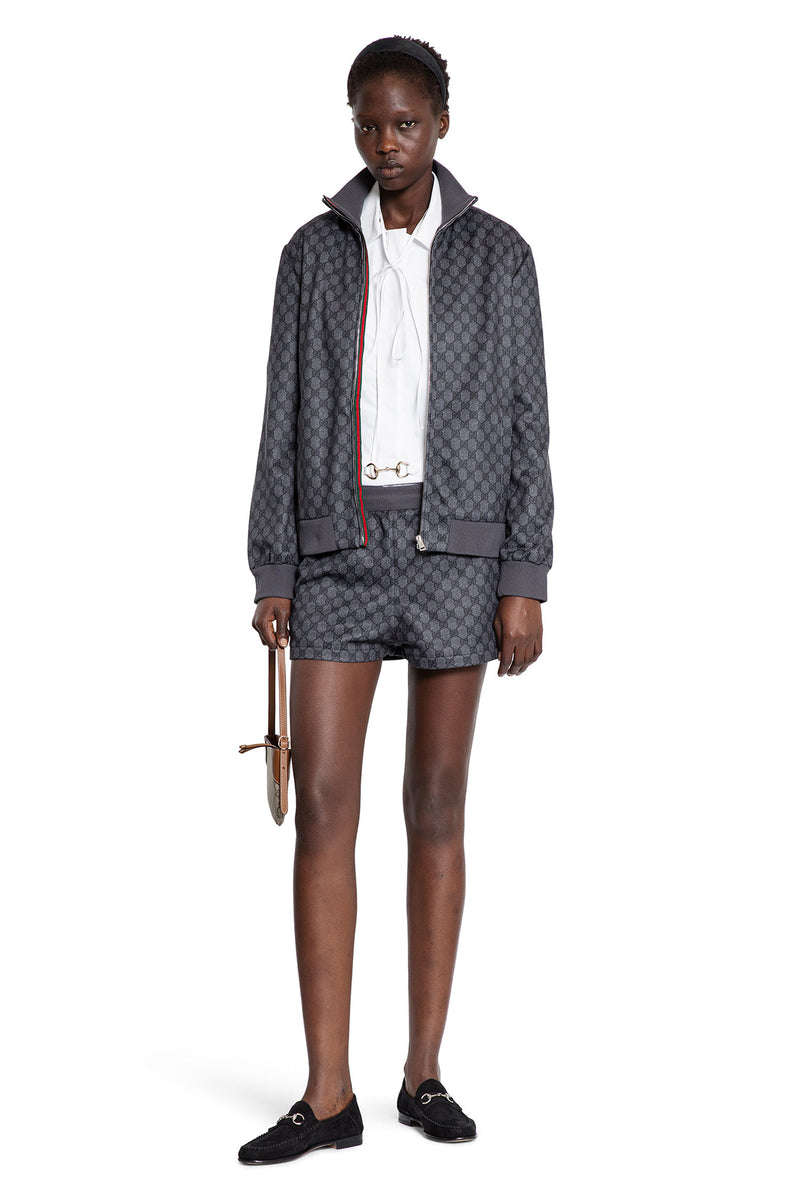 Gucci Women's GG Monogram Track Jacket in Grey | Size: Small Gucci Women's GG Monogram Track Jacket in Grey | Size: Small