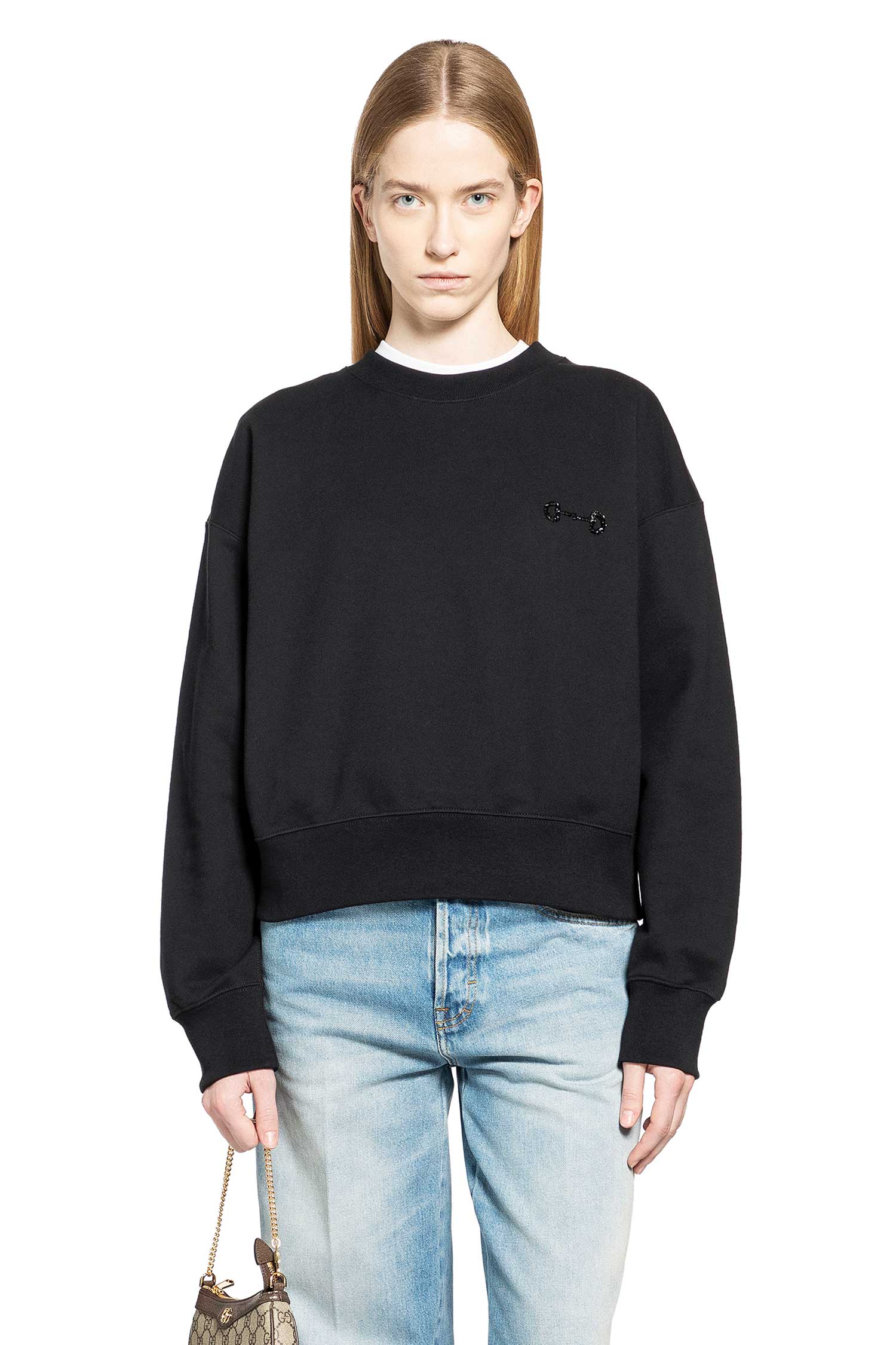 Cotton jersey sweatshirt with embroidery