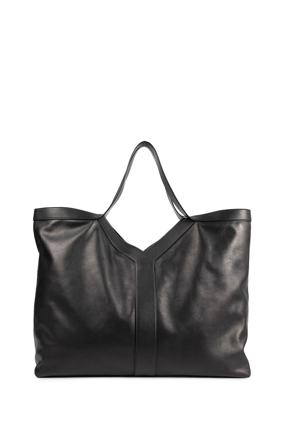 Y Maxi Tote in Grained Leather