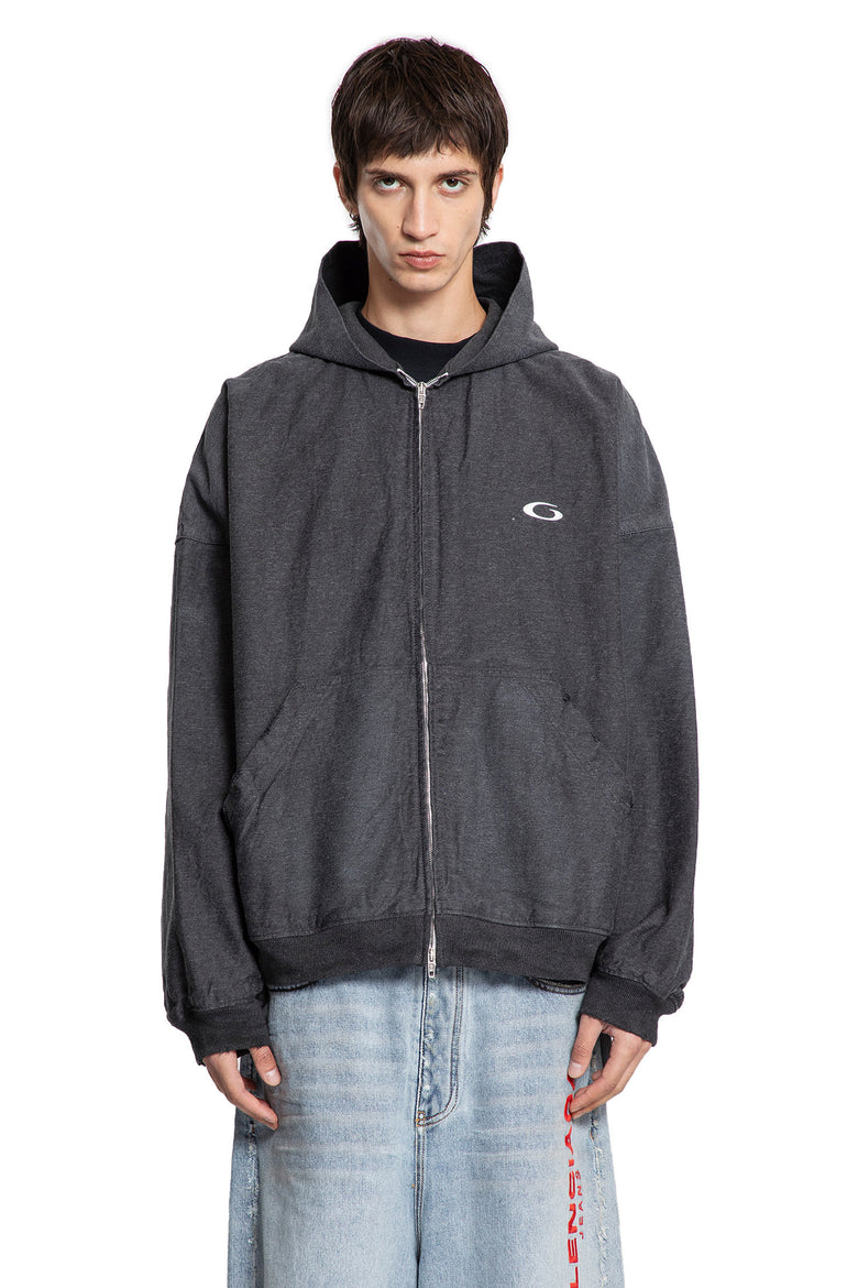 Trompe L'Oeil Hoodie in Cotton Denim
