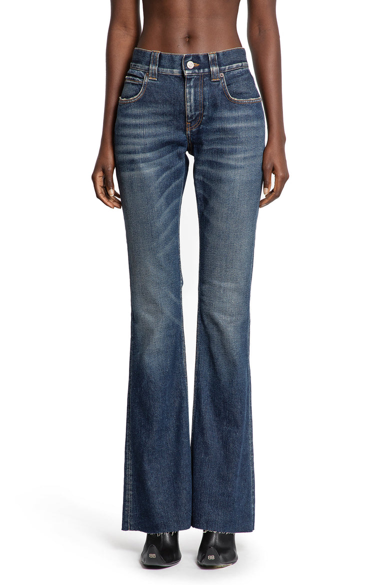 Slim Fit Bootcut Pants in Cotton Denim