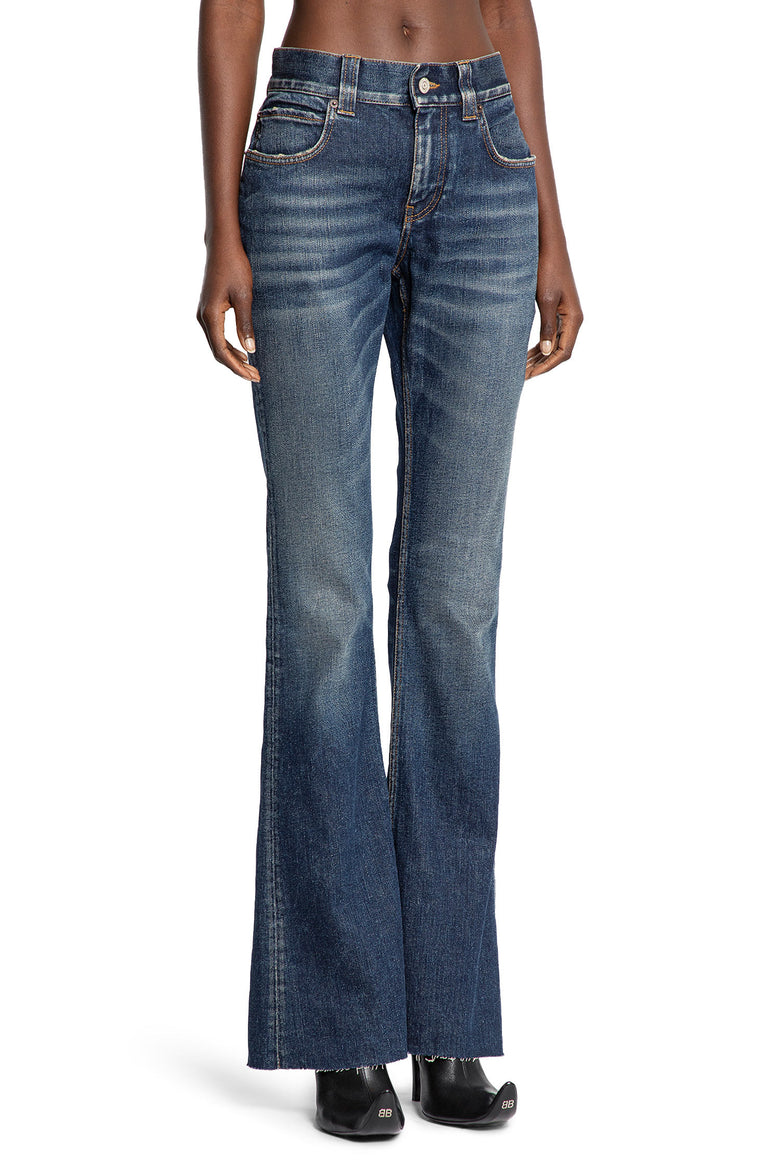 Slim Fit Bootcut Pants in Cotton Denim